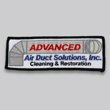 Embroidered patch for Advanced Air Duct Solutions, Inc. with duct image and text.