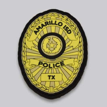 Amarillo ISD Police badge patch with a yellow design and central star.
