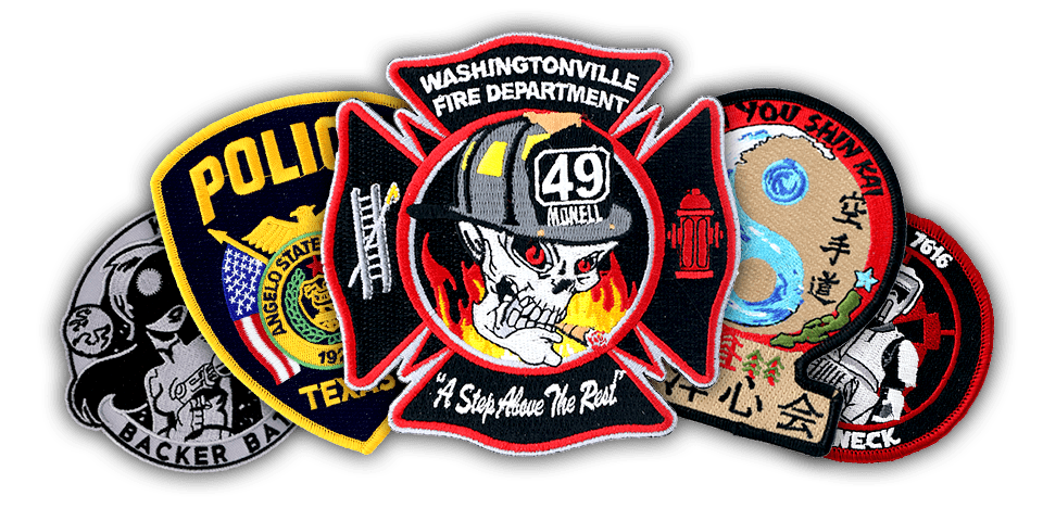 assortment of different kinds of custom embroidered patches