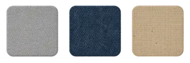 Cotton, denim, and canvas fabric swatches.